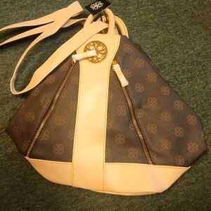 Avon Beige and Brown Floral Backpack